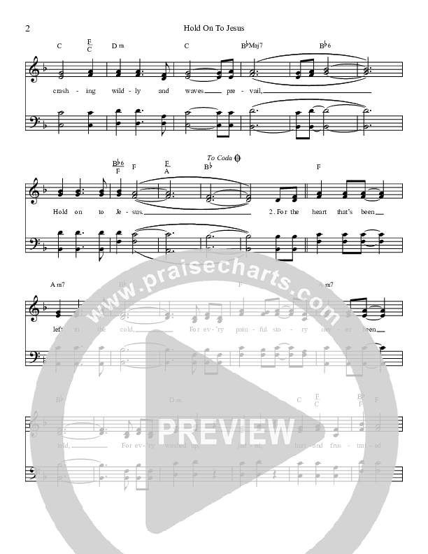 Hold On To Jesus Lead Sheet (Austins Bridge)