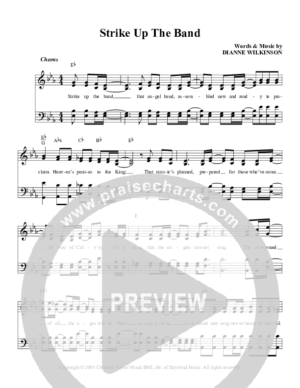 Strike Up The Band Lead Sheet (Legacy Five)