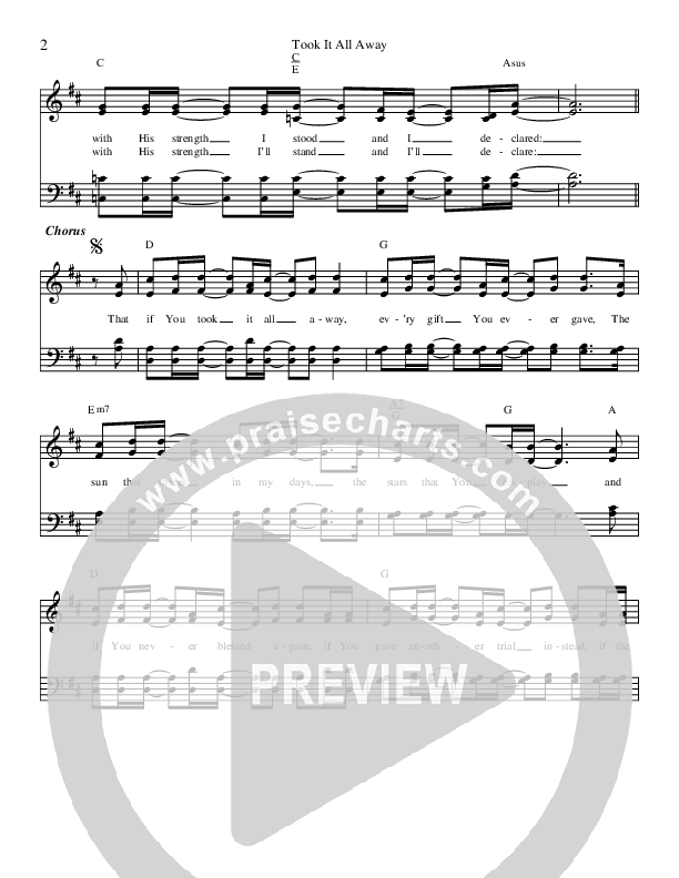 Took It All Away Lead Sheet (Crossway)