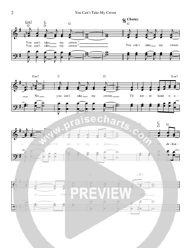 You Can't Take My Crown Lead Sheet (Ivan Parker)