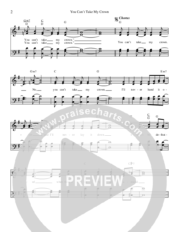 You Can't Take My Crown Lead Sheet (Ivan Parker)