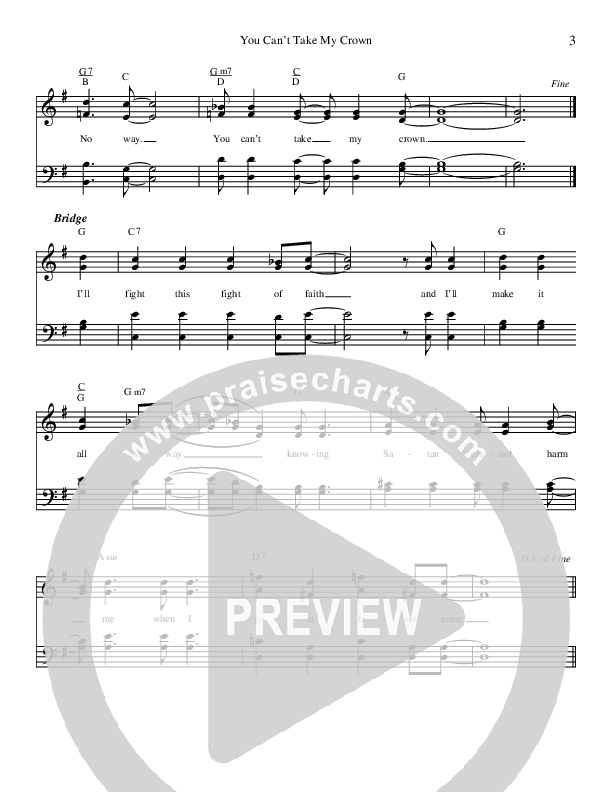 You Can't Take My Crown Lead Sheet (Ivan Parker)