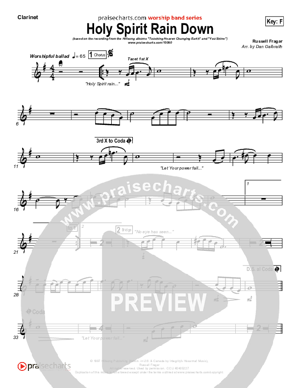 Holy Spirit Rain Down Wind Pack (Hillsong Worship)