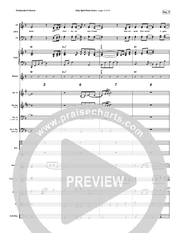 Holy Spirit Rain Down Conductor's Score (Hillsong Worship)