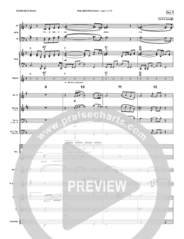 Holy Spirit Rain Down Conductor's Score (Hillsong Worship)
