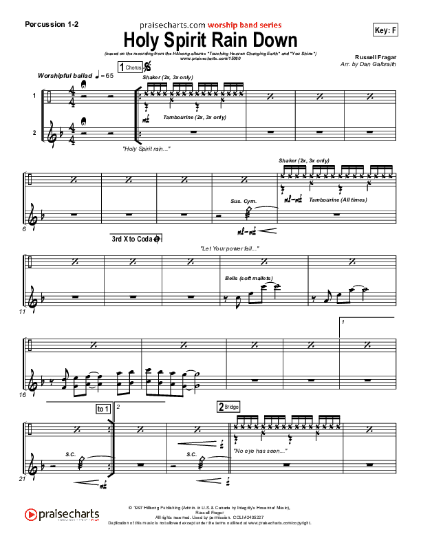 Holy Spirit Rain Down Percussion 1/2 (Hillsong Worship)