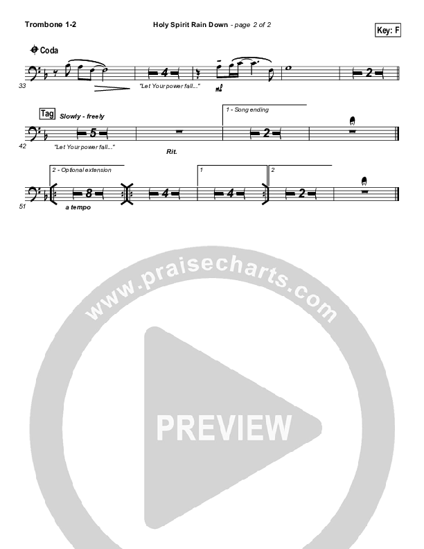 Holy Spirit Rain Down Trombone 1/2 (Hillsong Worship)