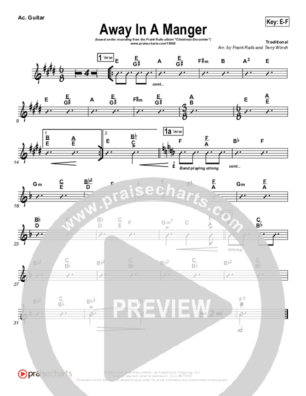 Away In A Manger Acoustic Guitar (Frank Ralls)