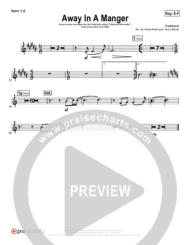 Away In A Manger French Horn 1/2 (Frank Ralls)