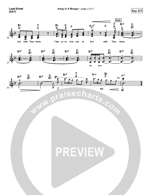 Away In A Manger Lead Sheet (Frank Ralls)