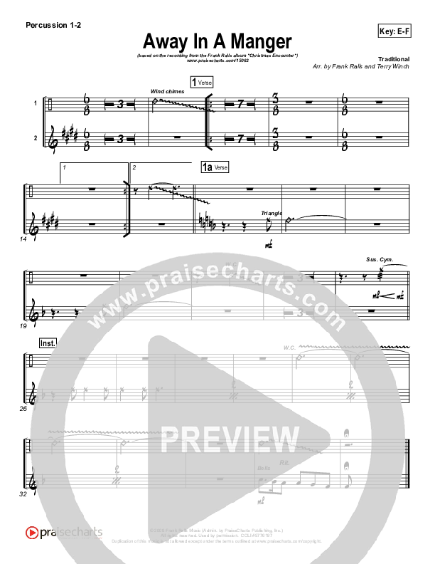 Away In A Manger Percussion 1/2 (Frank Ralls)