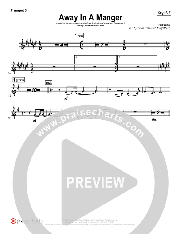 Away In A Manger Trumpet 3 (Frank Ralls)