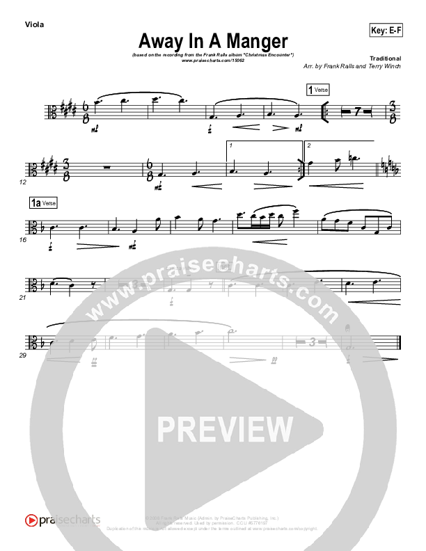 Away In A Manger Viola (Frank Ralls)
