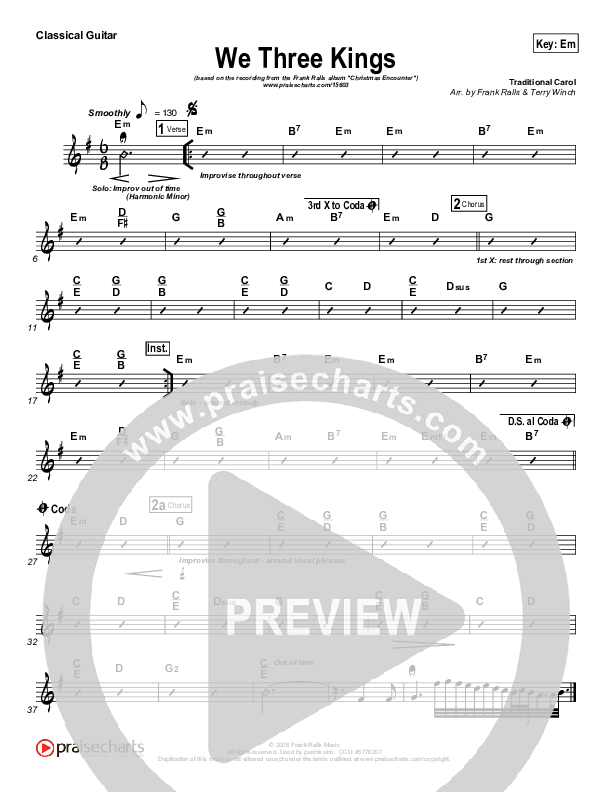 We Three Kings Guitar (Frank Ralls)