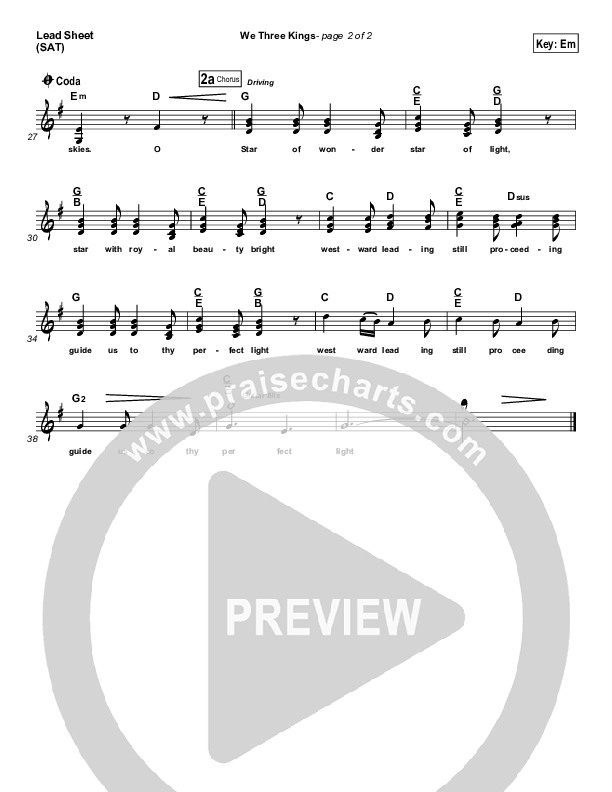 We Three Kings Lead Sheet (Frank Ralls)