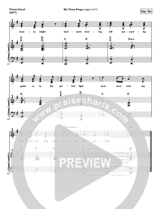 We Three Kings Piano/Vocal (Frank Ralls)