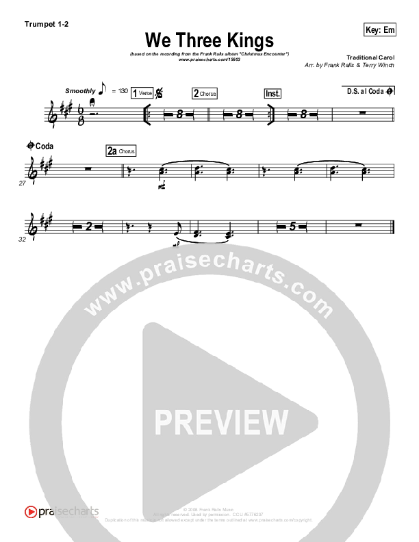 We Three Kings Trumpet 1,2 (Frank Ralls)