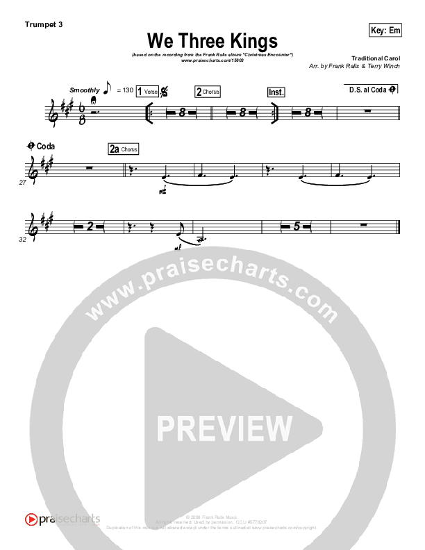 We Three Kings Trumpet 3 (Frank Ralls)