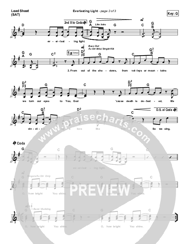 Everlasting Light Lead Sheet (Worship Rises / Drew Brown)