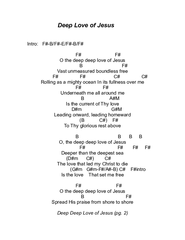 Deep Love Of Jesus Chords & Lyrics (Todd Agnew)
