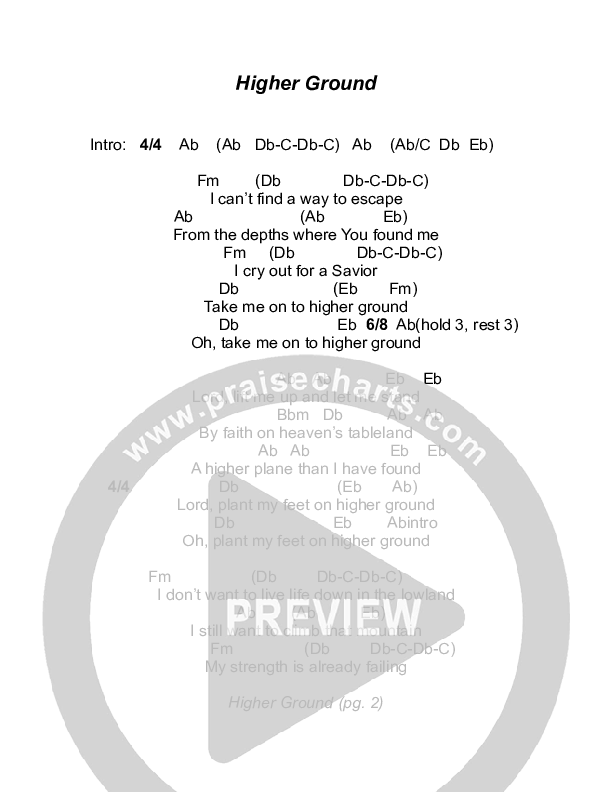 Higher Ground Chords & Lyrics (Todd Agnew)