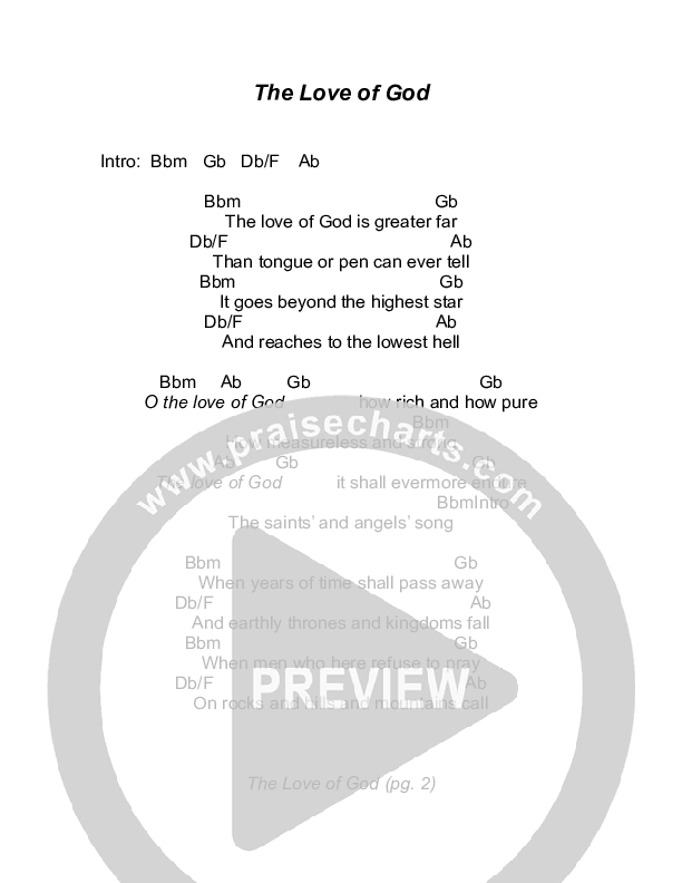 The Love Of God Chords & Lyrics (Todd Agnew)