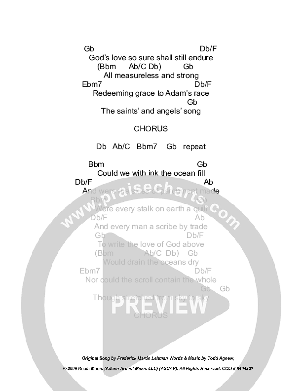 The Love Of God Chords & Lyrics (Todd Agnew)