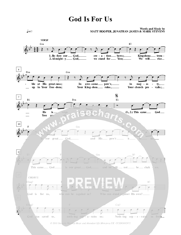 God Is For Us Lead Sheet (ALM:uk)
