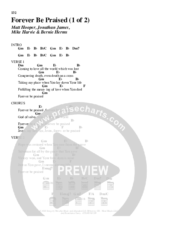 Forever Be Praised Chord Chart (ALM:uk)