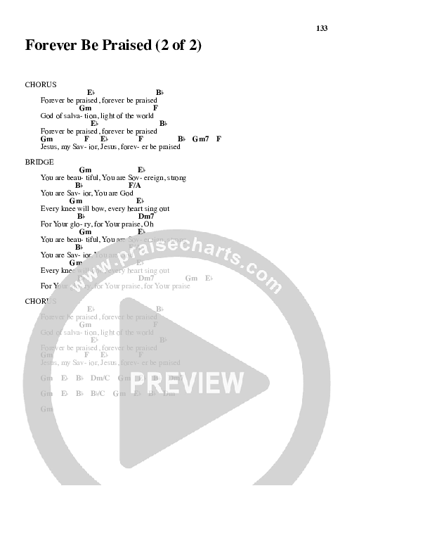 Forever Be Praised Chord Chart (ALM:uk)