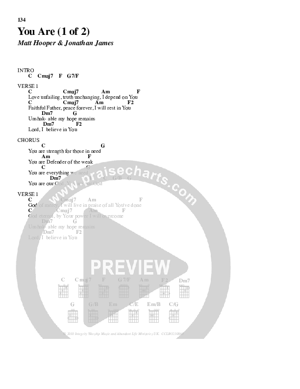 You Are Chord Chart (ALM:uk)