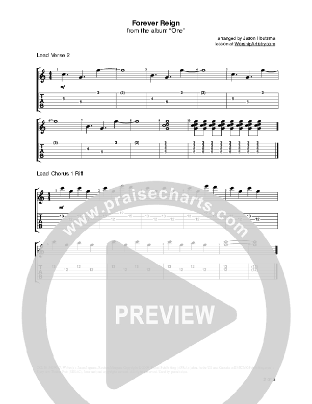Forever Reign Guitar Tab (One Sonic Society)