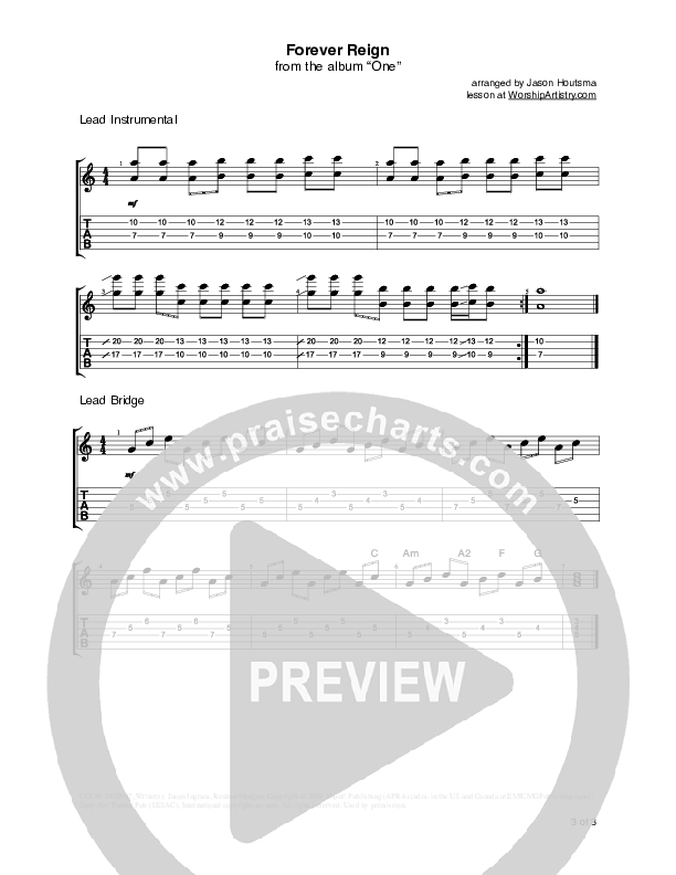 Forever Reign Guitar Tab (One Sonic Society)