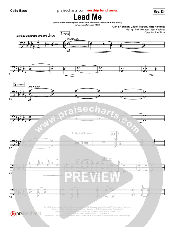 Lead Me Cello/Bass (Sanctus Real)