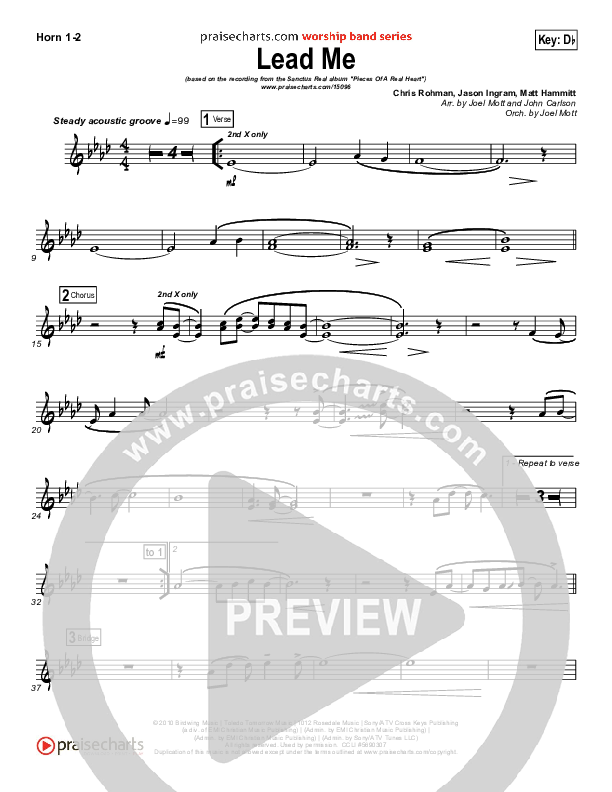 Lead Me Brass Pack (Sanctus Real)