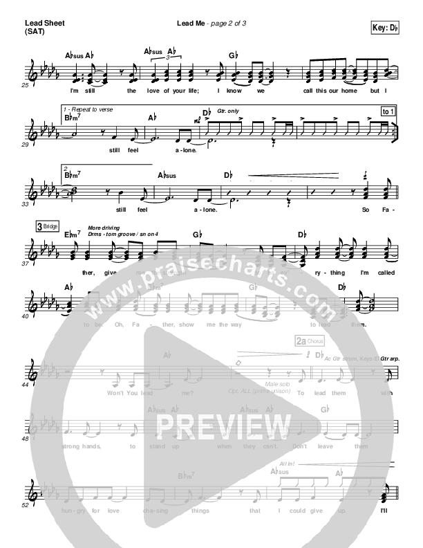 Lead Me Lead Sheet (Sanctus Real)