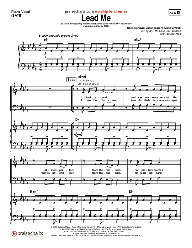 Lead Me Piano/Vocal (Sanctus Real)