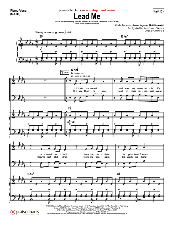 Lead Me Piano/Vocal (SATB) (Sanctus Real)