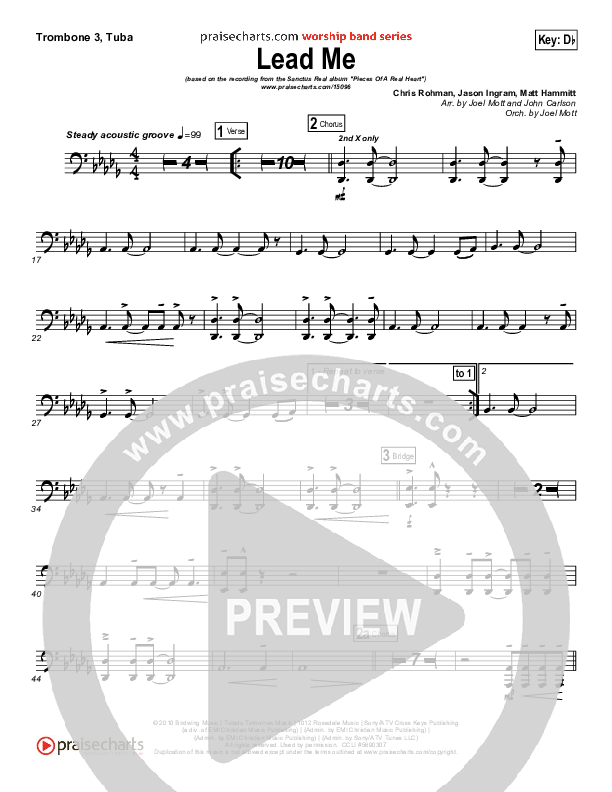 Lead Me Trombone 3/Tuba (Sanctus Real)