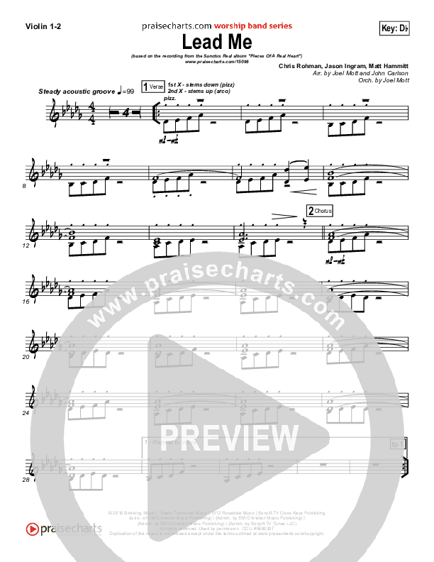 Lead Me Violin 1/2 (Sanctus Real)