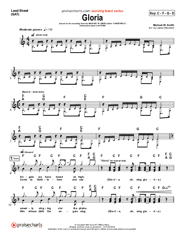 Gloria Lead (SAT) (Michael W. Smith)