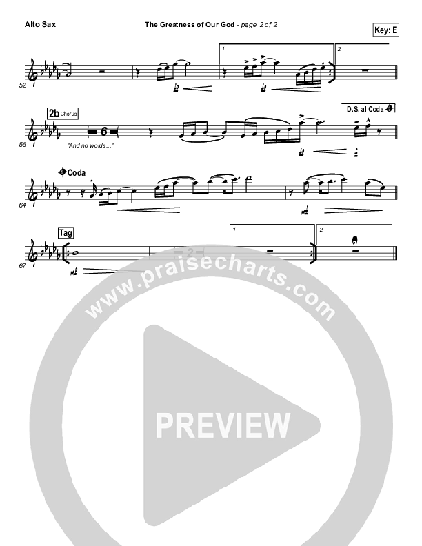 The Greatness Of Our God Alto Sax (Hillsong Worship)