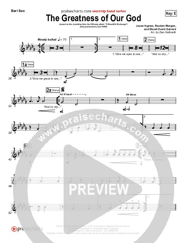 The Greatness Of Our God Bari Sax (Hillsong Worship)