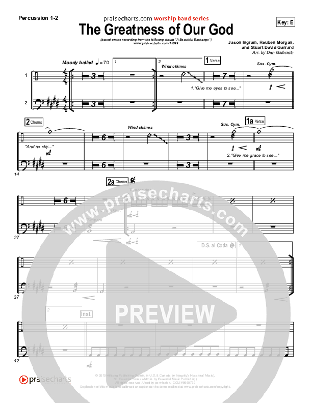 The Greatness Of Our God Percussion 1/2 (Hillsong Worship)