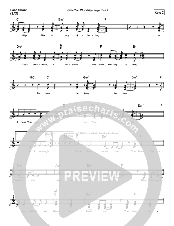 I Give You Worship Lead Sheet (Ashmont Hill)