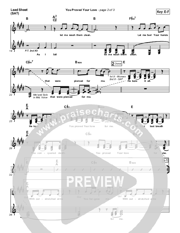 You Proved Your Love Lead Sheet (Ashmont Hill)