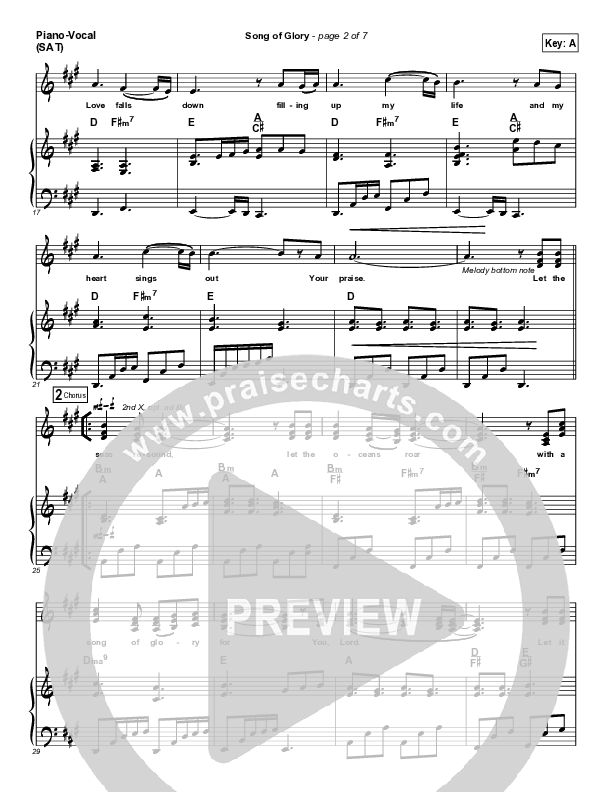 Song Of Glory Piano/Vocal (SATB) (Ashmont Hill)