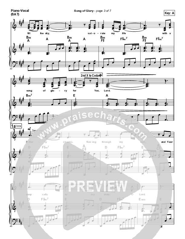 Song Of Glory Piano/Vocal & Lead (Ashmont Hill)