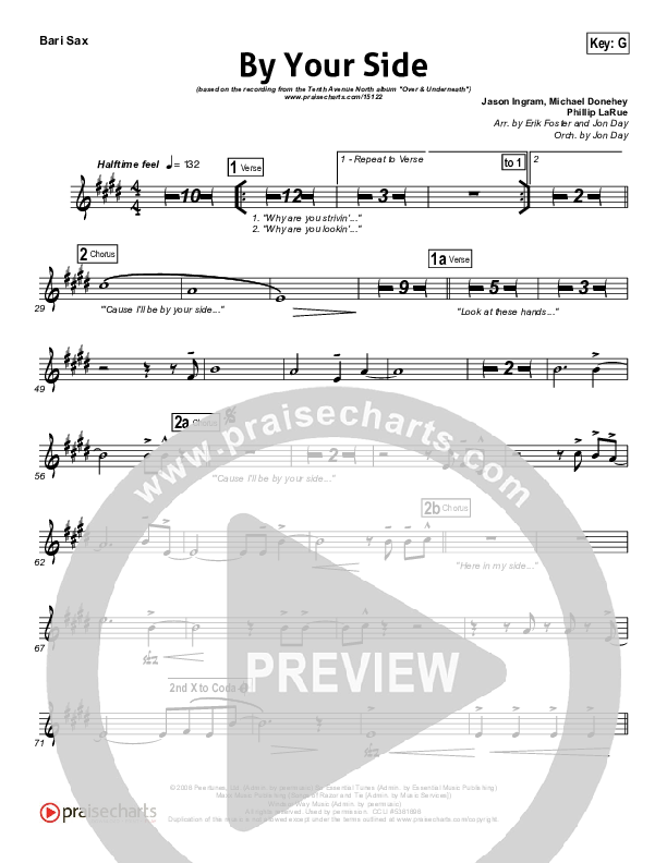 By Your Side Bari Sax (Tenth Avenue North)