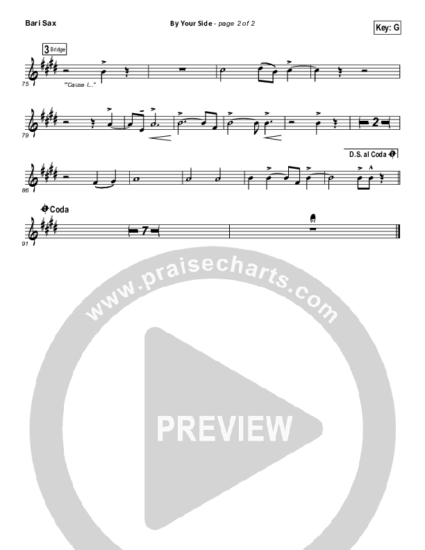 By Your Side Bari Sax (Tenth Avenue North)